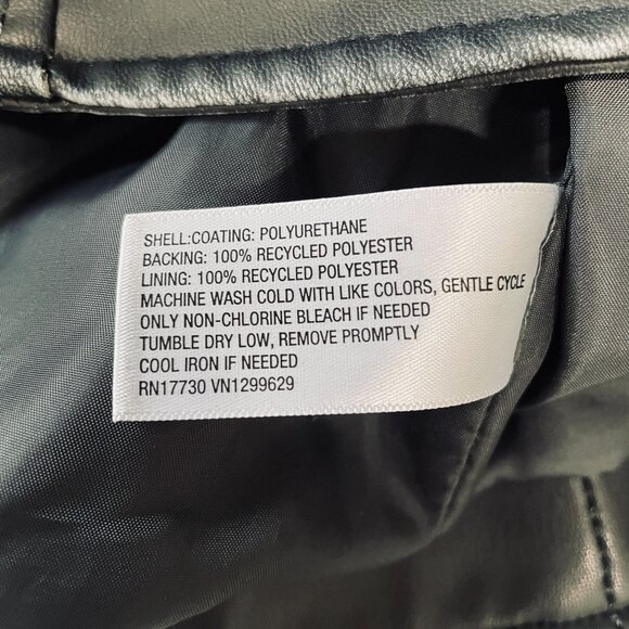 Wild Fable Faux Leather Moto Jacket Black NWT Belted Biker Medium Streetwear - Picture 4 of 10